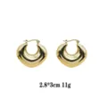 Vergoldete dicke Creolen fuer Damen Mode geometrische massive Metall Ohrringe 2.8cm - Goldene glatte dicke Creolen (rs017-2) / Gold