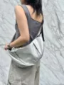 Silver crescent shoulder bag, casual large capacity crossbody dumpling bag for daily use. - Silver