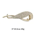 Goldene Legierung Strass Haarklammer elegante glitzernde Haaraccessoires fur Damen 10.5cm lang - Blatt Krallenstil (1072-17) / Gold