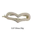 Goldfarbene Legierung Haarklammer mit Perlen und Strass, elegante Haarnadel für Damen Frisuren. - Herz Unregelmäßiger Stil (1072-5) / Gold