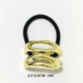 Goldene geometrische Haargummi Zopfgummi minimalistischer Metall Haarschmuck 2.5x3.5cm - Geometrischer Knoten Halbrunder (1062-24)