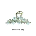 Elegant metal hair claw clip with white flowers and sparkly rhinestones for women styling. - Seven Flowers