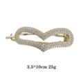 Strass Herz Haarklammer Detail, glitzernde Kristall Spange für elegante Frisuren. - Herz Strass Stil (1072-4) / Gold