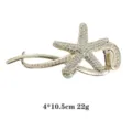 Goldfarbene Strass Seestern Haarklammer glitzernde Kristall Haarnadel elegante Frisur Accessoires - Seestern Krallenstil (1072-14) / Gold