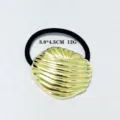 Goldener geometrischer Haargummi mit Muschel Design, eleganter Haarschmuck für Damen. - Abstrakte Rippelschalenform (1062-20)