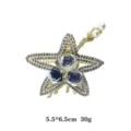 Stern Strass Haarklammer mit blauen Rosen und Perlenanhänger, elegante Haarspange für Damen. - Stern Blaue Rose Perle Stil / 5.5*6.5cm / Blau