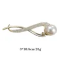 Goldfarbene Legierung Haarklammer mit Strass und Perle, 3x10.5cm Detailansicht für Frauen. - Drehklammer Stil (1072-10) / Gold