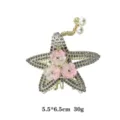 Koreanischer Strass Stern Haarklammer mit Perlen Quaste, elegante Kristall Haarnadel. - Stern Rosa Blume Perle Quaste Stil / 5.5*6.5cm / Rosa