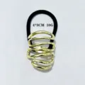 Minimalistisches goldenes geometrisches Haargummi Zopfhalter Metall Haarschmuck 4x3cm - Geometrischer Einfacher Westlicher Stil (1062-16)