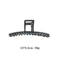 Sweet metal hair claw clip with pearls and rhinestones, elegant half-up ponytail hair accessory. - Gunmetal Black