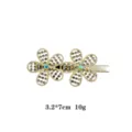 Goldene Strass Schmetterling Haarspange für Damen, süßer Entenschnabel Pony Clip Schmuck. - Doppelblumen Strass Stil / Gold