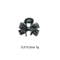 Black Rhinestone Bow Hair Claw Clip Small Mini Hairpin for Women Girls Hair Accessories - Off White