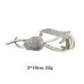 Strass Tulpe Legierung Haarklammer 3x10cm elegante Haarspange fuer Damen Haarstyling - Tulpenblatt Stil (1072-2) / Gold