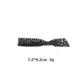 Gun black rhinestone bow hair clip for women, elegant crystal hairpin barrette 1.2x6.2cm - Gun Black Rhinestone Bowknot Hair Clip (1074-1)