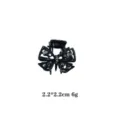 Exquisite black bow hair claw clip with sparkly rhinestones, compact size 2.2cm for daily styling. - Ivory