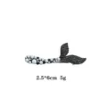 Gun black rhinestone pearl mermaid tail hair clip, elegant cute metal barrette for women. - Rhinestone Pearl Fishtail Duckbill Clip