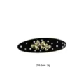 Elegante schwarz-weiße Pünktchen Schmetterling Haarspange, 2x6.5cm Vintage Metall Haarklammer. - Schwarzer Boden Weißer Punkt Doppel Gold Schmetterling Perle Dekor Stil (1101-29)