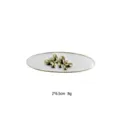Elegant white oval hair clip with gold butterflies and pearls, compact design for daily wear. - White Gold Enamel Butterfly Pearl Style (1101-21)