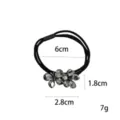 Black elastic hair tie with crystal flower decoration, elegant ponytail holder, 6cm size. - Faceted Crystal Flower (1111-1)