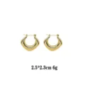 Vergoldete geometrische dicke Creolen fuer Damen, eleganter Modeschmuck Ohrringe neu. - Goldener geometrischer dicker Ringstil (rs017-4) / Gold