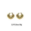 Fashion gold-plated heart hoop earrings, glossy geometric ear jewelry for women daily wear. - Gold Heart Shaped Style (rs017-5) / Gold