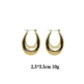 Chic gold-plated chunky hoop earrings for women, stylish minimalist geometric drop ear jewelry. - Gold Smooth Thick Wall Hollow Style (rs017-6) / Gold