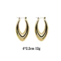 Chunky gold-plated U-shaped hoop earrings for women, stylish geometric smooth minimalist jewelry. - Gold Geometric U-Shaped Style (rs017-8) / Gold
