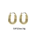 Trendy gold-plated chunky U-shaped hoop earrings, stylish minimalist fashion gold jewelry. - Gold U-Shaped Smooth Thick Style (rs017-9) / Gold