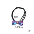 Crystal bow hair tie with dual black elastic bands, sparkling gradient purple blue design. - Gradient Purple Blue Bow (1111-11)