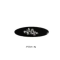 Korean style elegant black oval hair clip with sparkling crystal butterflies for women daily wear. - Black Enamel Double Butterfly Style (1101-23)