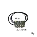Rhinestone square hair tie black elastic rubber band fashion hair accessories for women 1pcs - Square Rhinestone Decor (1111-14)