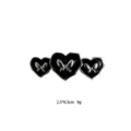 Korean style metal hair clip with black heart and silver butterfly design 2.5x6.5cm cute accessory - Black Heart Silver Butterfly Style (1101-17)
