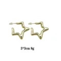 Gold plated irregular star stud earrings 3x3cm fashion minimalist jewelry for women daily wear - Gold Irregular Star Style (rs017-16) / Gold