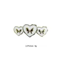 Korean style heart butterfly hair clip metal side clip cute bangs hairpin fashion hair accessories - White Heart Gold Butterfly Style (1101-14)