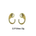 Gold-plated fashion teardrop earrings, elegant light luxury golden jewelry for women. - Gold Deconstructed Streamlined Ball Style (rs017-19) / Gold