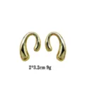Gold plated minimalist geometric teardrop earrings fashion elegant jewelry 2x3.2cm - Gold Irregular Curved Teardrop Style (rs017-20) / Gold