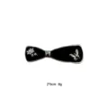 Elegant black bow hair clip with cute white flower and silver butterfly for women and girls. - Black Enamel Bowknot Style (1101-2)