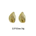 Gold plated twisted knot drop earrings, elegant geometric metal ear studs for women. - Gold Smooth 3D Interlaced Knot Style (rs017-28) / Gold