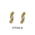 Elegant gold abstract curved earrings for women fashion modern lightweight metal ear studs - Gold Geometric Streamlined Style (rs017-29) / Gold