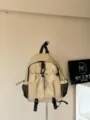 Sac à dos décontracté imperméable kaki avec cordon de serrage et poches latérales en filet. - L / Khaki