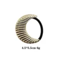 Gouden metalen halve maan haarband paardenstaart houder elastisch haaraccessoire detail - Gouden Gestreepte Maanstijl (1086-4)