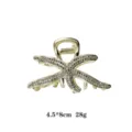 Gold starfish hair claw clip with sparkling rhinestones, elegant fashion hair accessory for women. - Ash Gray