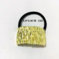 Goldenes Metall geometrisches Haargummi Pferdeschwanz Halter Haaraccessoires 4.8cm - Metallischer Geometrischer Texturstil (1062-9)