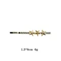 Gold three-star rhinestone hairpin for women, elegant side hair clip and bangs accessory. - Gold Rhinestone Star Style