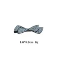 Gunblack pearl bow hair clip, elegant rhinestone side clip for women and girls daily wear. - Pearl Rhinestone Bowknot Hair Clip (1074-4)