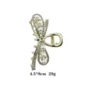 Gold rhinestone pearl bow hair claw clip, elegant hollow shark clip for women hair styling. - Silver Gray