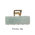 Gold rhinestone metal hair claw clip square hair accessory for elegant women 9x5.5cm - Gold Rectangular Hammered