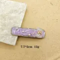 Lila Perlen Haarklammer mit Strass, Perle und süßem Schleifen Bär Design für süßes Alltagsstyling. - Lila (1069-1 Lila)