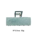 Silver rhinestone hair claw clip for women, stylish rectangle hair catch for elegant styling. - Silver Rectangular Hammered
