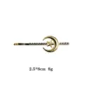 Gold-tone moon and star hair clip rhinestone side barrette sweet cool style hair accessory - Gold Rhinestone Moon Style